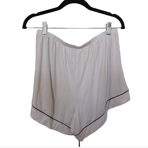 Eberjey light pink with black piping sleeping pajama shorts sz L - Picture 2 of 4